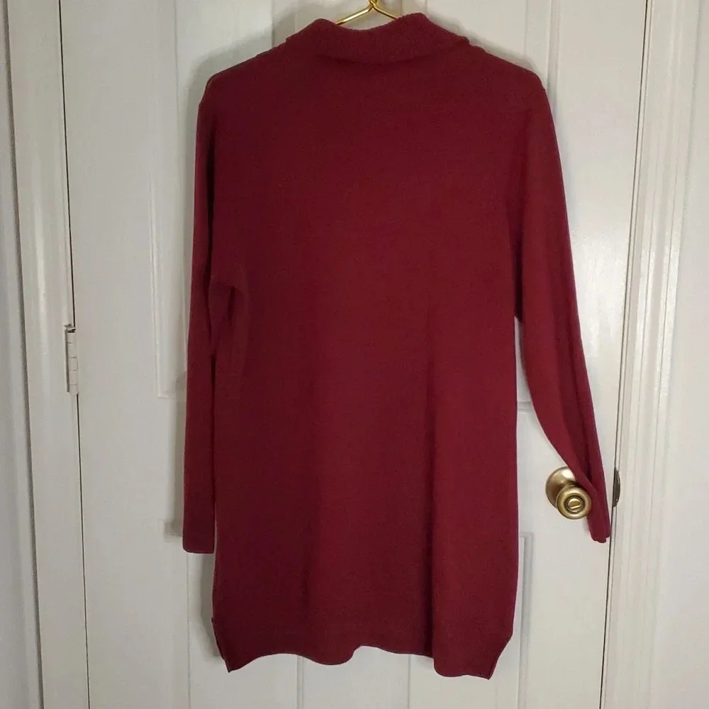 Eight Eight Eight Womens Long Sleeve Drape Neck Long Sweater or Mini Dress